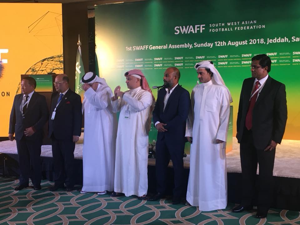 OfficialFFSL's tweet photo. FFSL President Anura de Silva has been elected as the member of the Executive Board of the โSouth West Asian Football Federationโ (SWAFF) today at Jeddah.
#Support #International #Football #SWAFF https://t.co/P7lNwOUasU