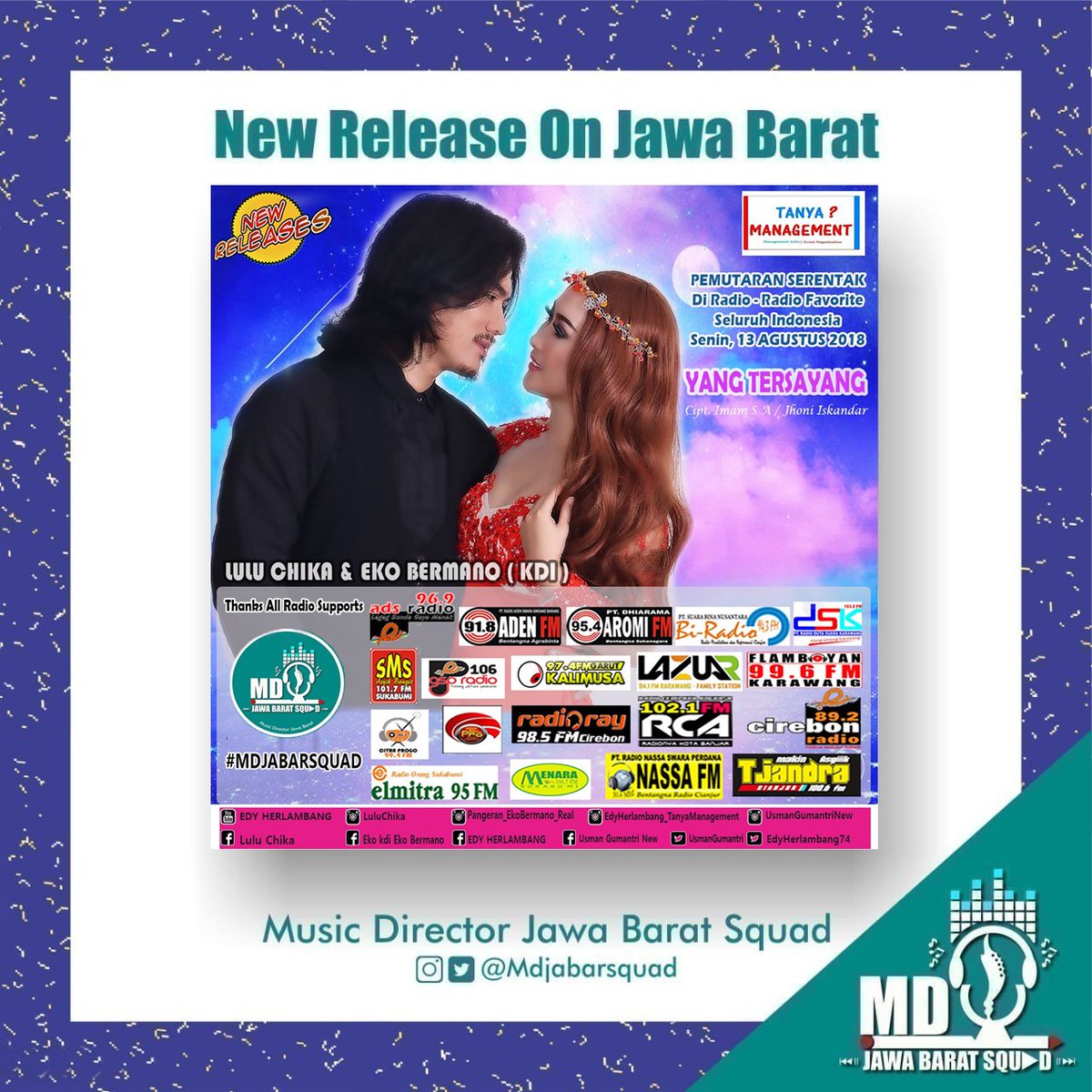 radiorayfm_new's tweet photo. #PemutaranSerentak @luluchika8 ft Eko Bermano - Yang Tersayang (Prod Tanya Management @Edyherlambang74 @dj_rimmo ) || #SERDUT #SERBADANGDUT w/ @restyrayradio cc MD @gilangwidodo5 member of @mdjabarsquad https://t.co/Pp4iZ3kyiE