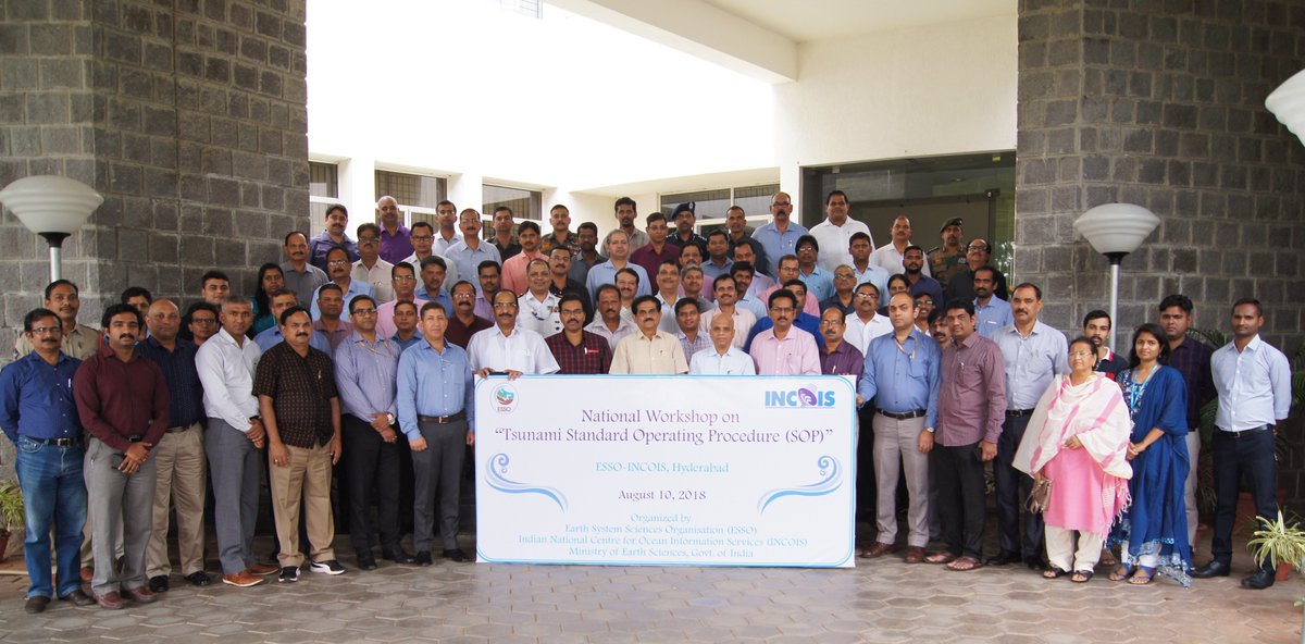 #iowave18
INCOIS conducted a Tsunami SOP workshop in connection with upcoming IOWave18 Exercise. Around 80 participants from all coastal States/UTs, Navy, Coast Guard, NDRF, Army and Port &amp; Harbors officers were attend the workshop.