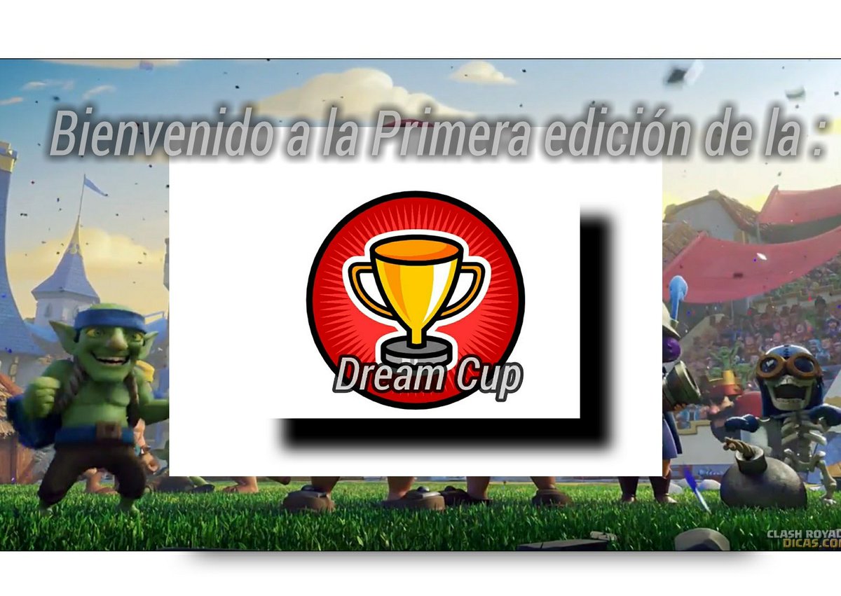 Se abre la primera edición de la Copa individual <a href="/ClashRoyaleES/">Clash Royale ES</a> 
Requisitos:
-Contar con cuenta Discord
-Dar rt a este twett etiquetando a 3 amigos
-Seguir a:
<a href="/DreamCup3/">Dream Cup</a>
Mandar pruebas al MD 
-Sin premio ni precio de entrada

Cualquier Disfunción se agradece:
@GAMES_RT7