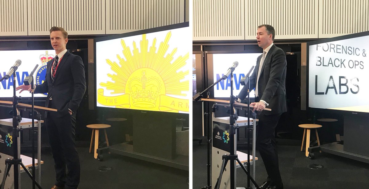 wywmfierce's tweet photo. We have been working with @narelle_devine and the @HumanServicesAU team for the past few months on the 'Talent Unleashed' program. Today Tom Larter from WithYouWithMe and @MichaelKeenanMP spoke at a media event about #VeteranEmployment and #CyberSecurityCareers // #ADF4life https://t.co/ovAYz5zMWw