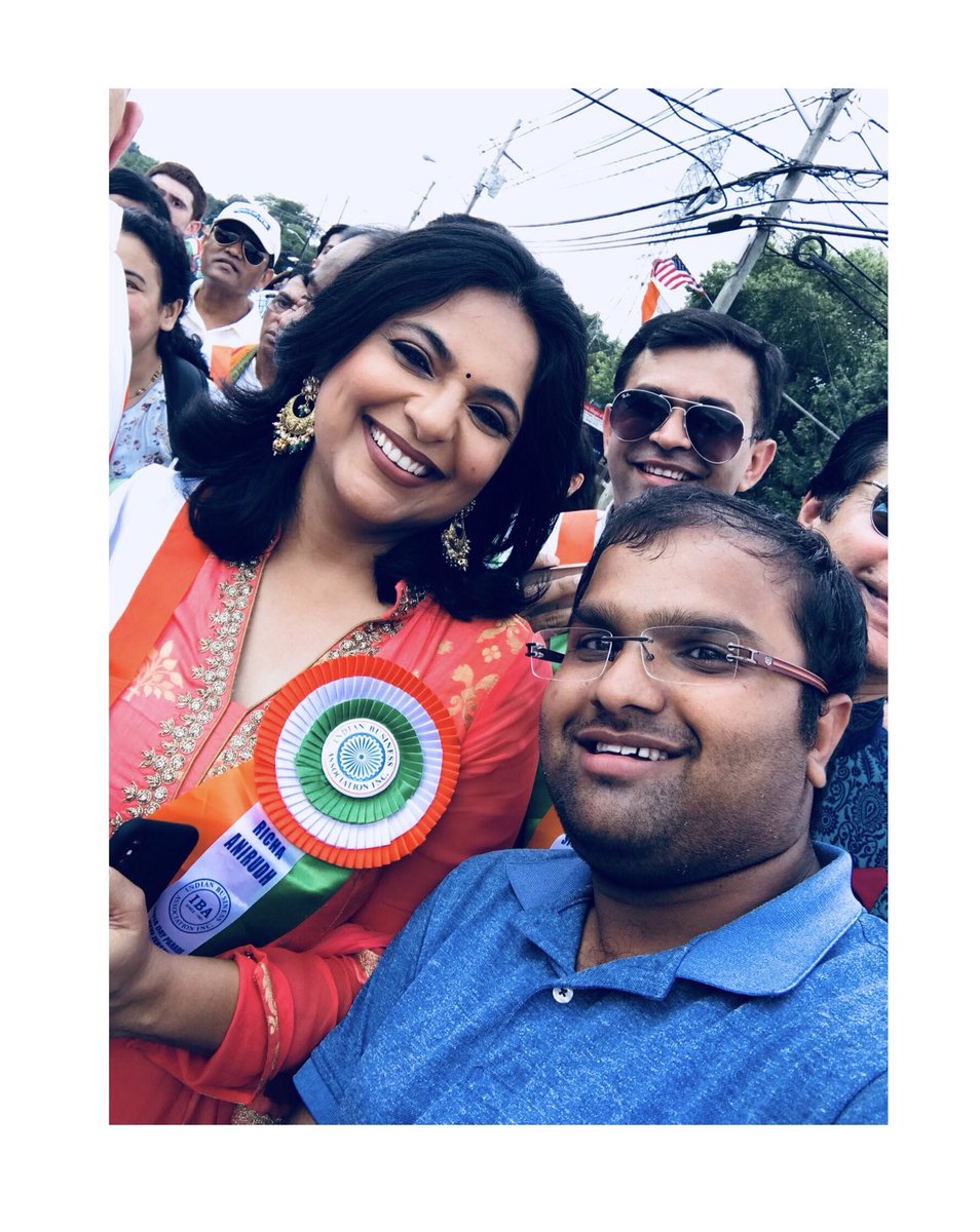 Ravi1Brahmbhatt's tweet photo. Thank you so much @richaanirudh mam. #IndiaDayParade #IndiaInAmerica #Edison https://t.co/NgDAuYUBwp