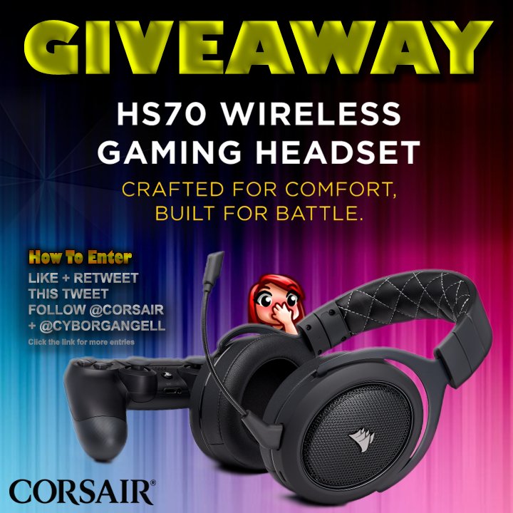 CyborgAngell's tweet image. 💥🎁🎧⌨️ CORSAIR #GIVEAWAY! 🎧🎁💥
WIN a @CORSAIR HS70 Wireless Gaming Headset!! 😍😍😍

LIKE, RT &amp;amp; FOLLOW TO ENTER 
Click here for more entries 👉 bit.ly/CorsairAugust18