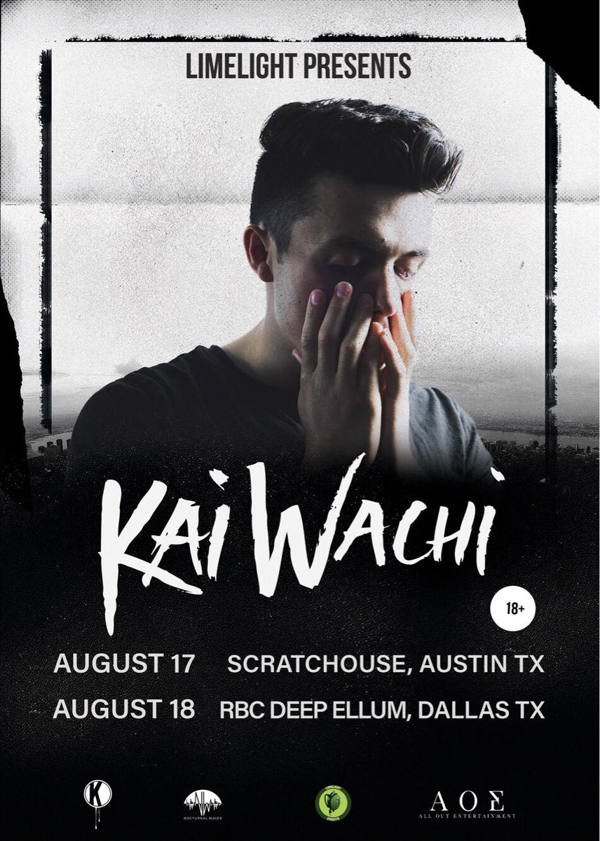 SOUNDSFROMBEL0W's tweet photo. @_LimeLightEvent X @Nocturnal_Waves X @AllOutTX are bringing 2 amazing stops to TX! 👽

@KaiWachiMusic will be destroying AUSTIN &amp; DALLAS‼️ 😈

Get your tickets here! 🤘

8/17: https://t.co/kjNJpFiBT4

8/18: https://t.co/mbOY1nB7ro https://t.co/qtFjylTL9m