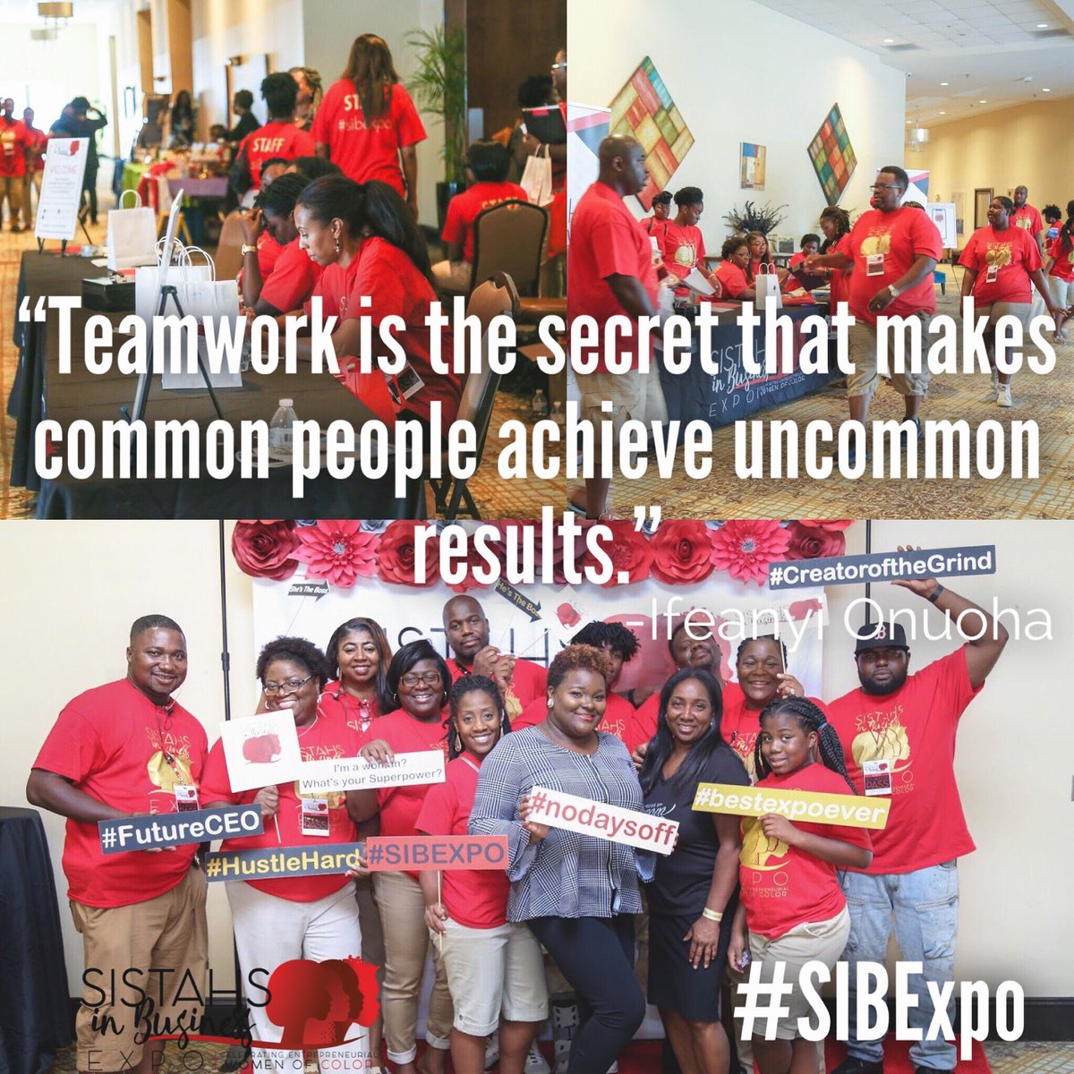SIBEXPO's tweet photo. With each event, the #RedShirtBrigade amazes with their dedication. #SIBExpoSC was no exception. Thank you to all who gave their time and energy towards making the #SistahsinBusinessExpo a success! 
Red Shirt Brigade Stand Up! Tag yourself &amp; post  #SIBExpo pics! #SIBAmbassador https://t.co/2PoAGzKOiN