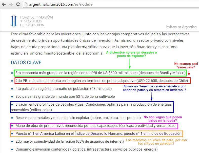 gerximenamc's tweet photo. @elLeanDelSur #MiniDavos 2016 Bs As. La Pesada Herencia para atraer inversiones...! "Porqué mentis Daniel?" #DictaduraM #LaCornisa #DeboDecir que los empresarios locales exigían se trate La Ref Laboral, la cual tmb vienen posponiendo, xq sino se Arma, al igual si TOCAN A CRISTINA!!! https://t.co/Ipom1sVKyf
