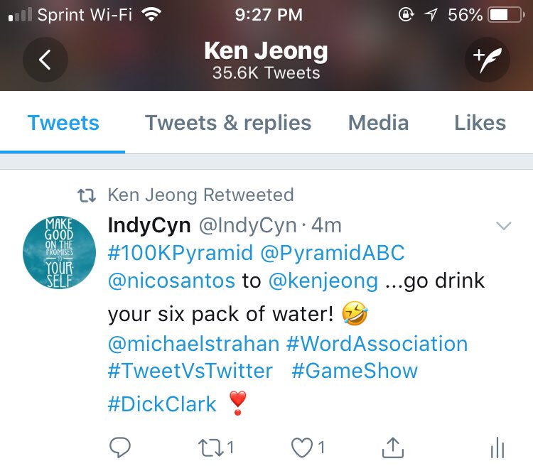 IndyCyn's tweet image. #100KPyramid @PyramidABC Sweet a retweet from 💣@kenjeong 🙃 #MedicalQuestionsFromTwitter #DocSupport #HyperVitaminosis @nicosantos #WhereUat