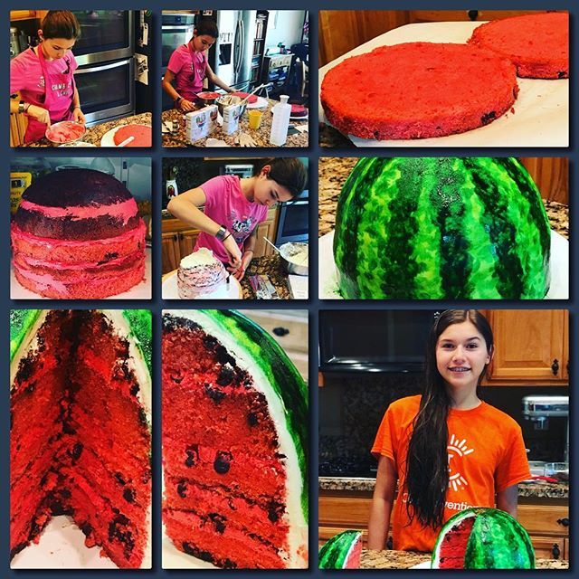AnneVelosa's tweet photo. Day 2 of #CampCake - this time a watermelon cake made by the 15 yo.
#sugaroverload #kitchenart #foodporn #iphoneography #iphonephotography #proudmom #thankful https://t.co/7RVlnBheWo
