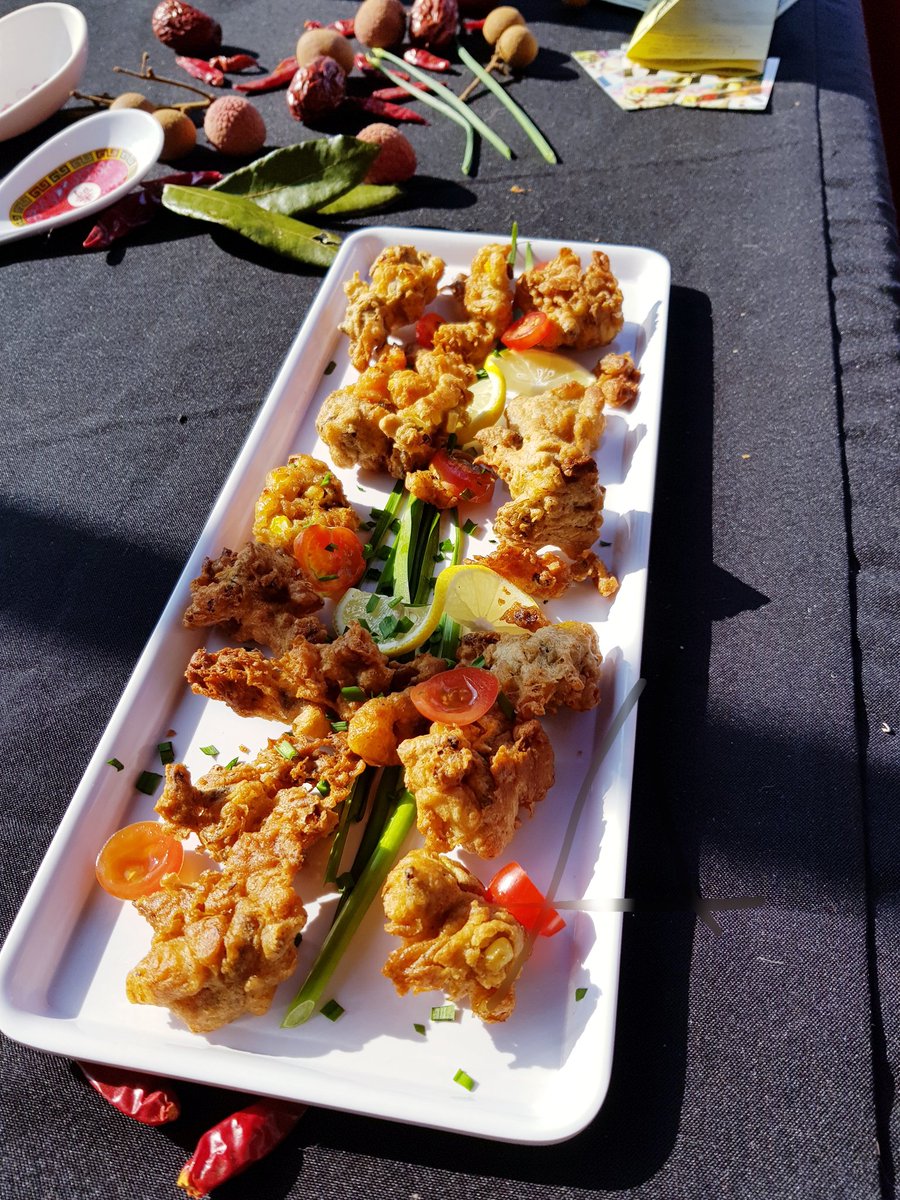 Loved these cricket fritters by <a href="/Brooklynbugs17/">Brooklyn Bugs</a>, thanks to <a href="/creaturebeer/">Creature Comforts</a> for hosting. Looking forward to #EatingInsectsAthens conference tomorrow #edibleinsects #Nuffield18