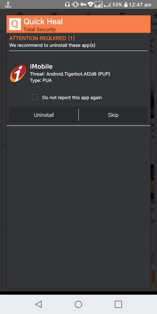 charan_daaz's tweet image. Hey #icicibank what IMobile is doing on my phone, What is this #tigerbot.

#quickheal what is this shit.?