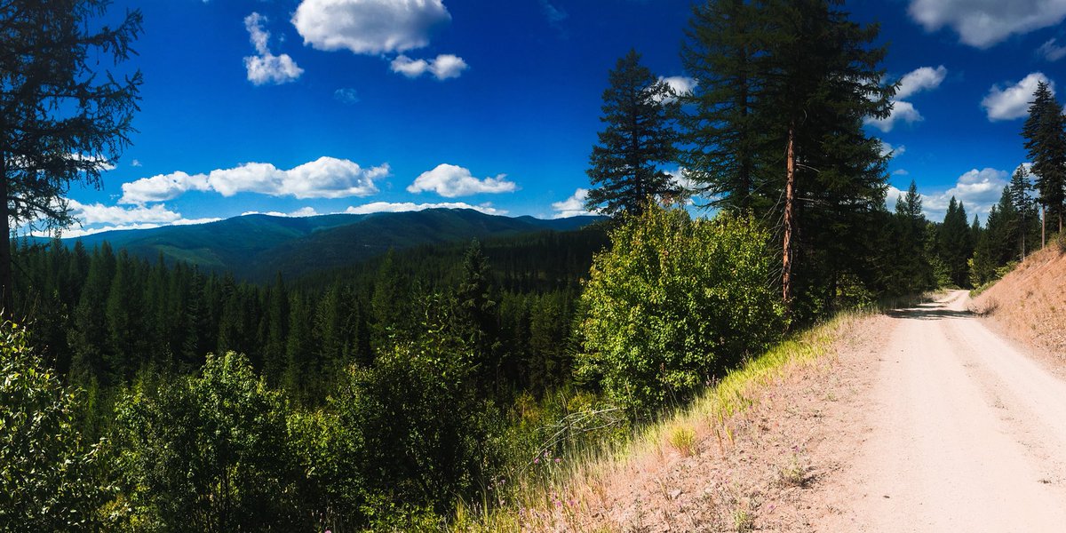 PamEstill's tweet photo. Smoke-free blue skies in MT in August with @iracelikeagirl #iracelikeagirl #250milesinAugust #rideshimano #sciconbags #normatecrecovery #crotchguardskincare #fieldworknutrition https://t.co/JgmOjL1FQy