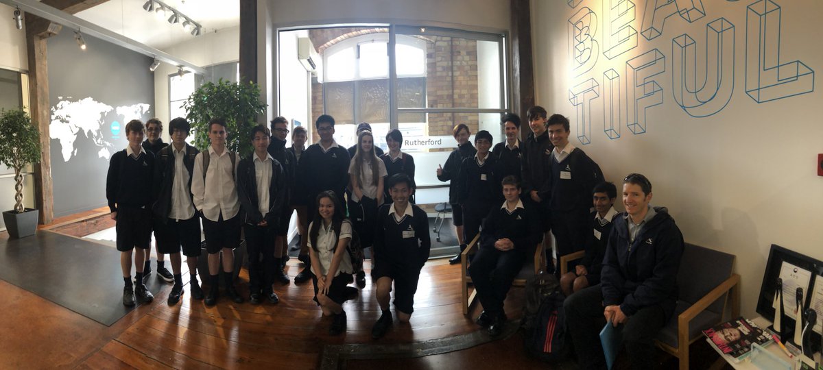 RuthJamesNZ's tweet photo. First group of school students to the @Xero office this morning for @EngineersNZ #EngineeringWeekNZ18 - the awesome students from @RutherfordColl4 outside the Rutherford meeting room!! https://t.co/V3TcP4eIMm