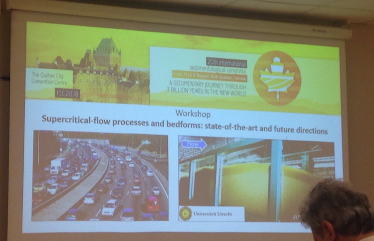 Sed_Meg's tweet image. I learnt a lot at the @ISC_2018 Supercritical-flow processes and #bedforms workshop, and got to look at beautiful images of bedforms formed in the lab, field and by numerical models!