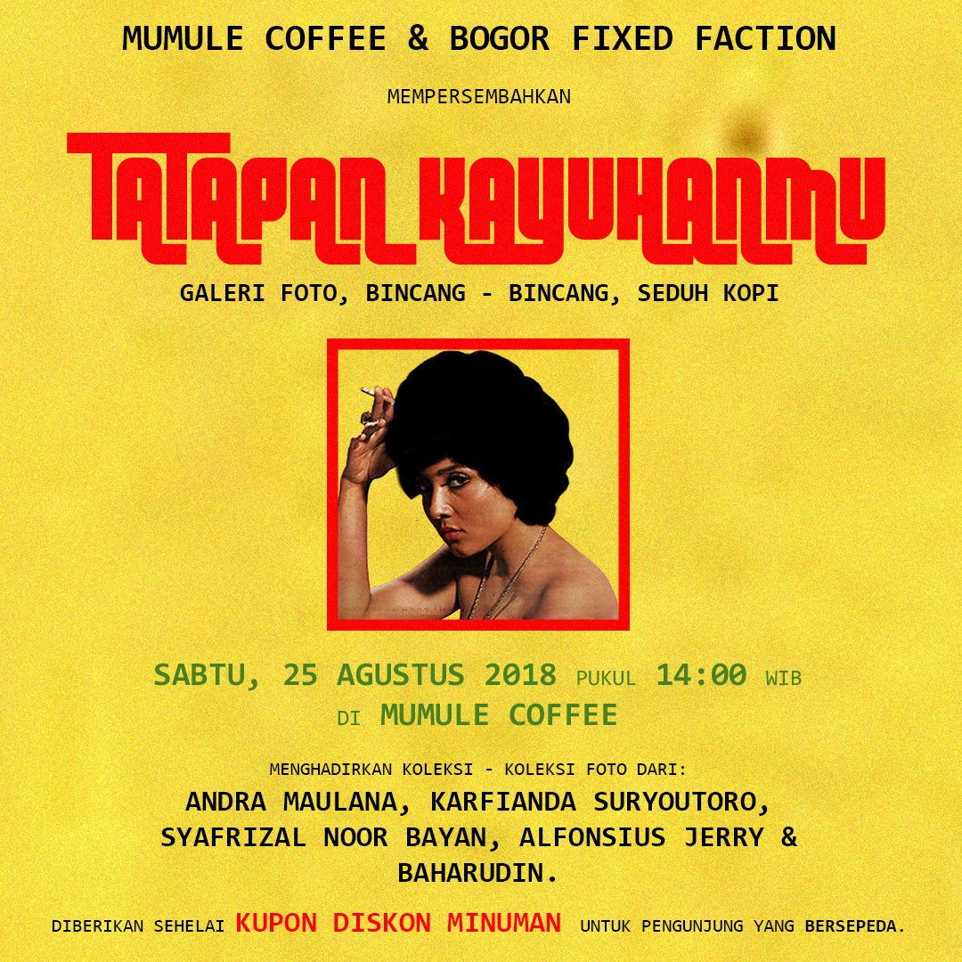 #TatapanKayuhanmu

Sabtu, Agustus Dua Lima.
Di Mumule Coffee.