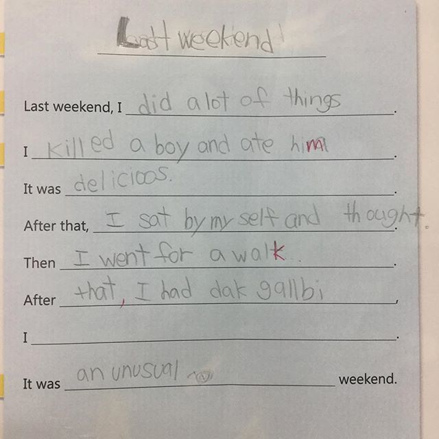 Oh, hello, new favorite student maybe...
#esllife #cannibalism