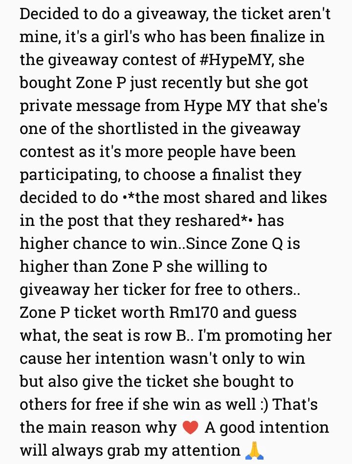 aleeya_nat's tweet photo. 🎉 Giveaway for #KWAVE3MusicFestival 🎉
 
Ticket:Zone P worth 170 and guess what row it is? It's row *B* guys 😱😍 
Add On: Giving 2 tickets, one Zone P and another Zone S 😍😍

https://t.co/LBWwUyZ99i

Rules have been explained in the pictures below :) 🤗 #KWAVE3MusicFestival https://t.co/yDS18QqmEQ