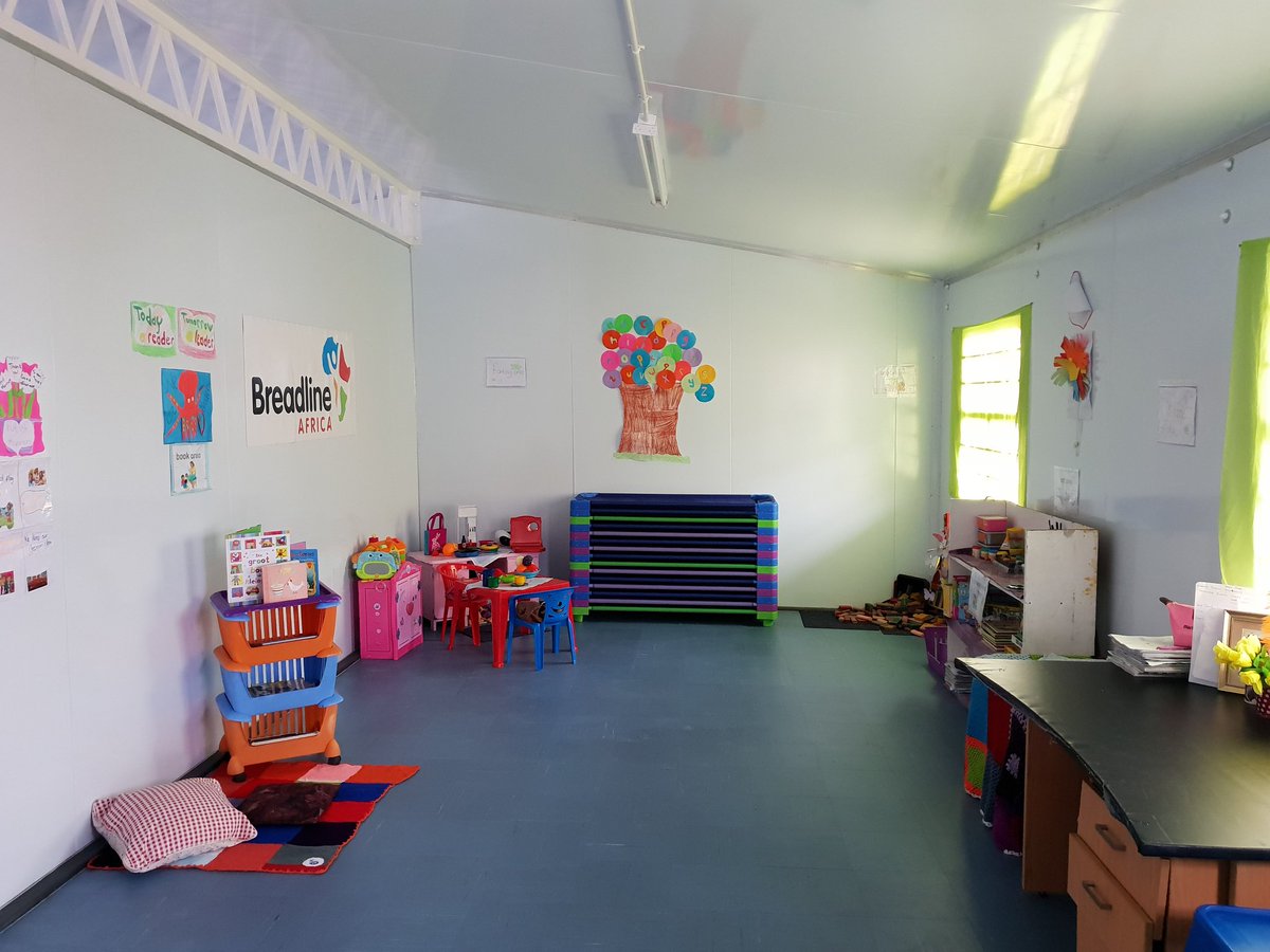BreadlineAfrica's tweet photo. Launch day has finally arrived and today we are at Pooh Bear Educare to present the new Classroom,Kitchen and Toilet. #OpeningImagination #Breadline25 #Enablingfutures https://t.co/kI72UHyvN7