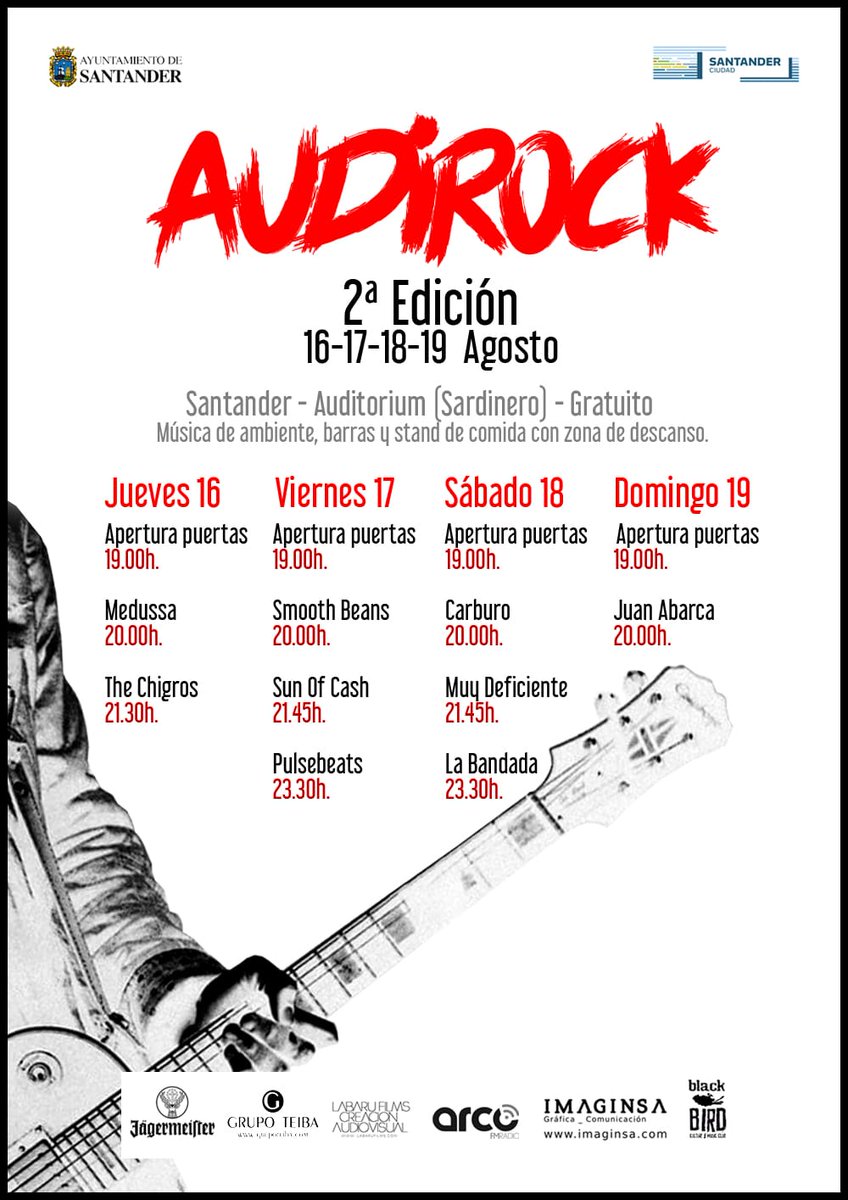 Arranca semana de doblete, este verano el rock no para en #Cantabria.

▫Mañana (23:30): Fiestas de Riaño (Solórzano) 
▫Sábado (23:30): AudiRock (+<a href="/MuyDeficiente/">Muy Deficiente</a> y Carburo) #Santander

Las mejores noches de rocanrol las vives con La Bandada, lo sabes.