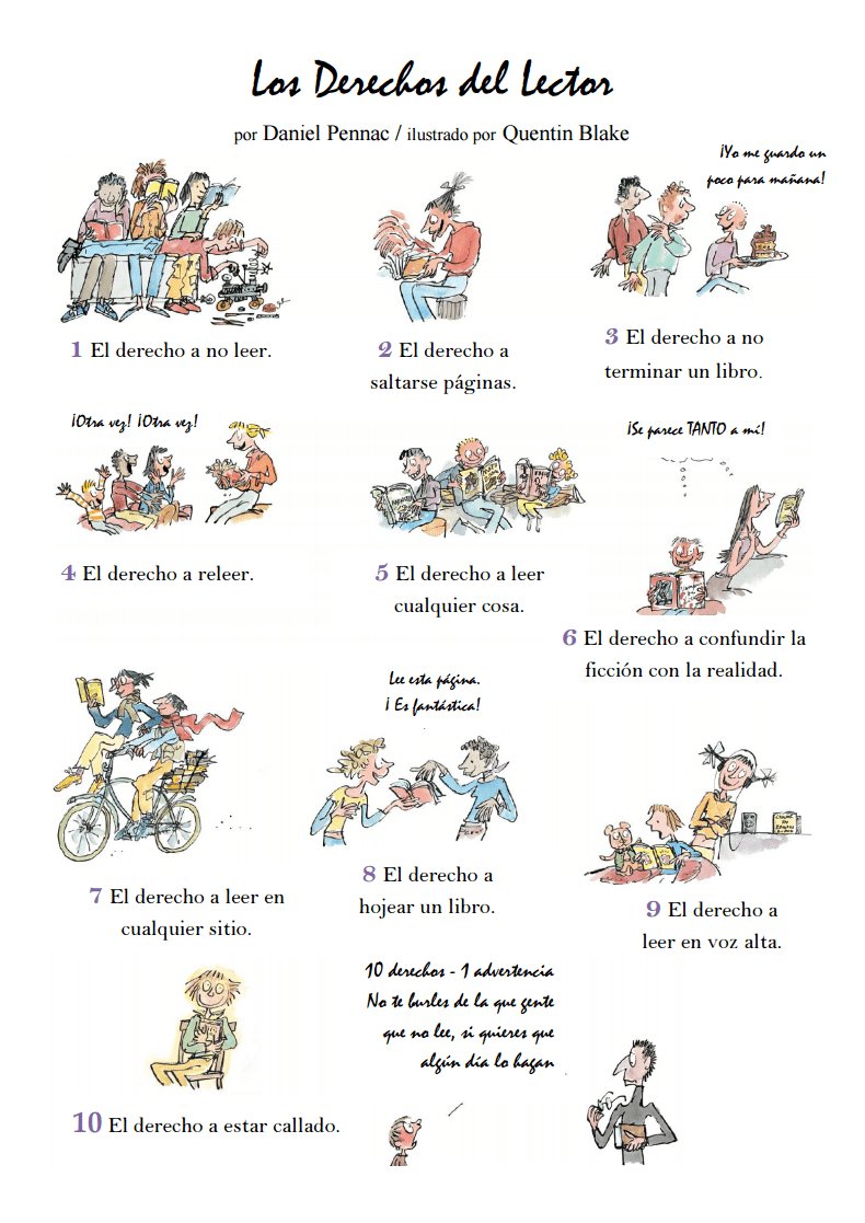 👍 Los 10 derechos de los lectores, de Daniel Pennac
🔗 ow.ly/zM0M30letNk
📕 #libros
📖 #lectura
📚 #biblioteca