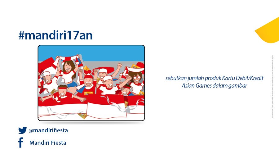 livinpoin's tweet photo. Sebutkan jumlah produk Kartu Debit/Kredit Asian Games dalam gambar.

#mandiri17an https://t.co/hb7ik1qZAK
