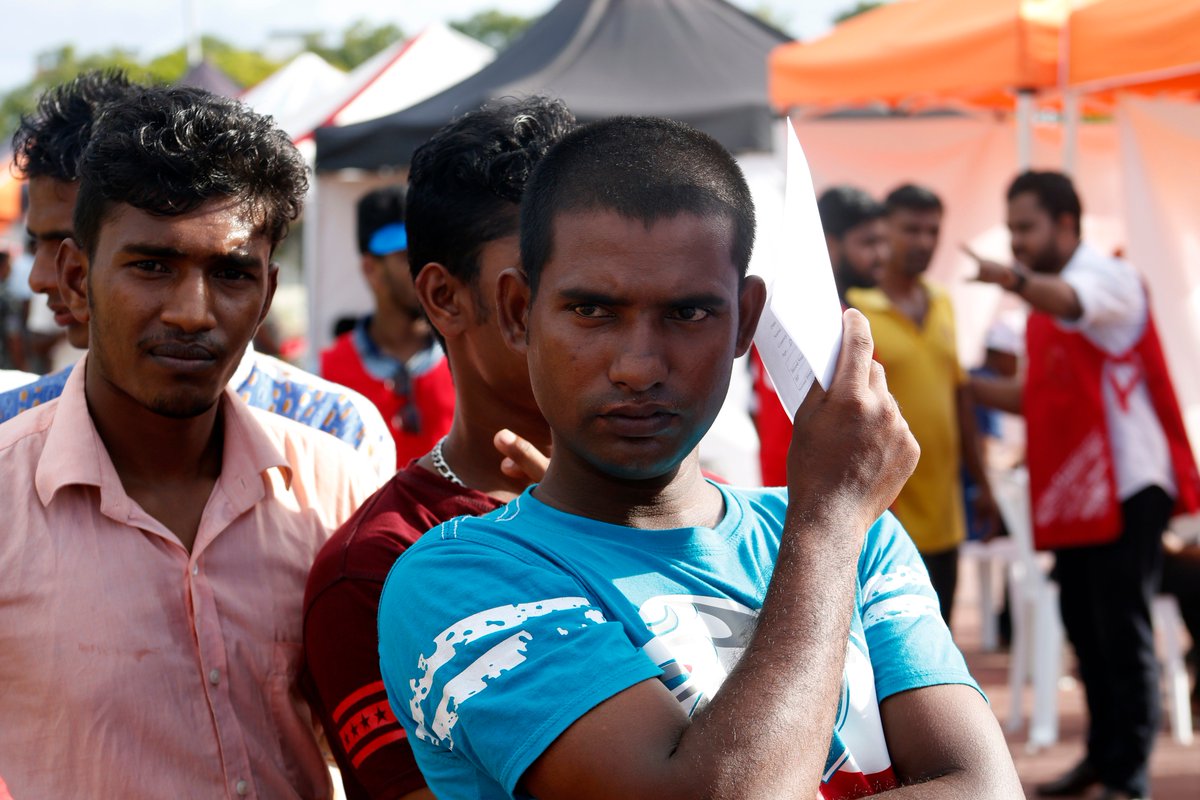 maldivianrc's tweet photo. As we celebrate #InternationalYouthDay, we recognize&amp; acknowledge young migrants in Maldives, whose contributions and challenges are particularly significant in our communities.A migrant's journey to find work oftens starts at a very young age and is riddled with challenges (1/2) https://t.co/hOJxVO5QkW