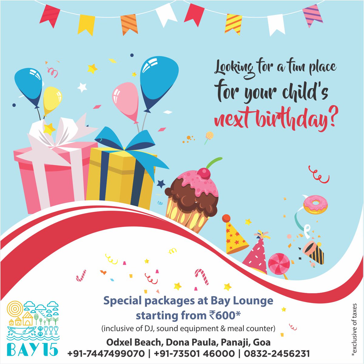 bay15cabanas's tweet photo. Planning to give your kids an unforgettable birthday and not sure where to host the party? Well, Bay15 now offers special birthday packages for kids.
…
#Bay15 #Goa #Birthday #Kidsbirthday #Event #Fun #Baylounge #Beach #Sunsets #ByTheBeach #DJ #Sound #Breakfast #BirthdayParty https://t.co/kKzxHaDMih