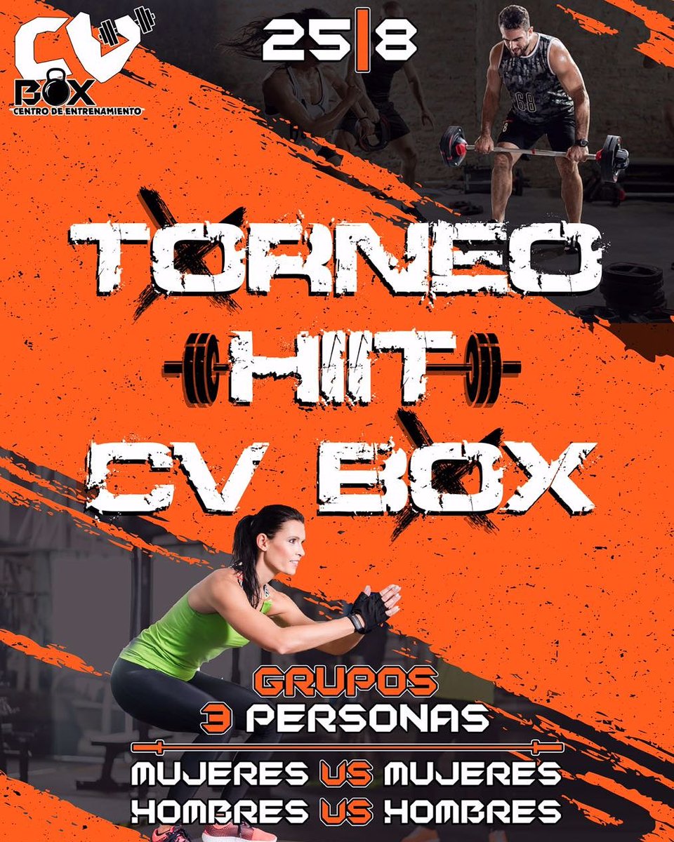 24Nachocord's tweet photo. PARA TODOS NUESTROS ALUMNOS...
Anda preparando tu equipo para el primer torneo HIIT en #CVBox #Sábado25
Será algo espectacular 💪🏼💪🏼💪🏼🏋️♂️🏋️♀️🤸♂️🤸♀️🔊 Gracias @LucasOrosco7 por la excelente imágen 👍👍 https://t.co/Ymzc19KhO8