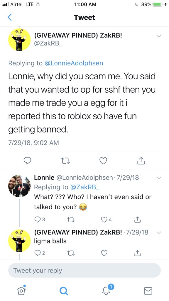Nonamus On Twitter Be Aware Zakrb Scams I Gave Him 1200 Robux - 3 replies 4 retweets 12 likes