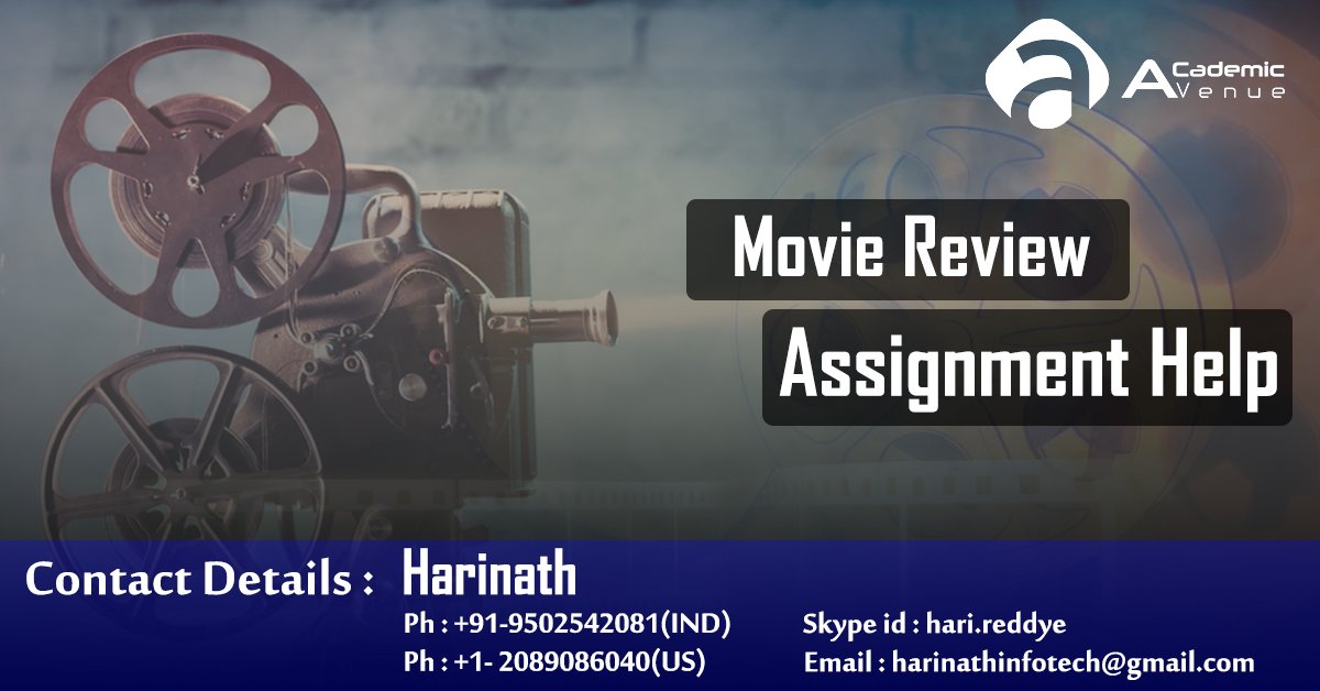 academic_avenue's tweet image. tinyurl.com/yb978uwz
#AcademicAvenue provides Movie Review Assignment Help. Our Assignment help tutors are experts in giving you best assignment solutions.
#MovieReviewAssignmentHelp
#ProfessionalAssignmentWritingServiceHelp
#BestOnlineAssignmentWritingServiceForStudents