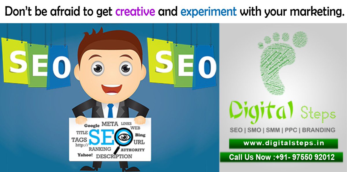 digitalstepsin's tweet image. Don’t be afraid to get creative and experiment with your marketing.

Get best tips for digital marketing, social media and SEO visit at : digitalsteps.in

#DigitalSteps  #DigitalMarketingIndia #digitalmarketingagency #SEOCompany  #SEO  #SEOAgency #SEOTips