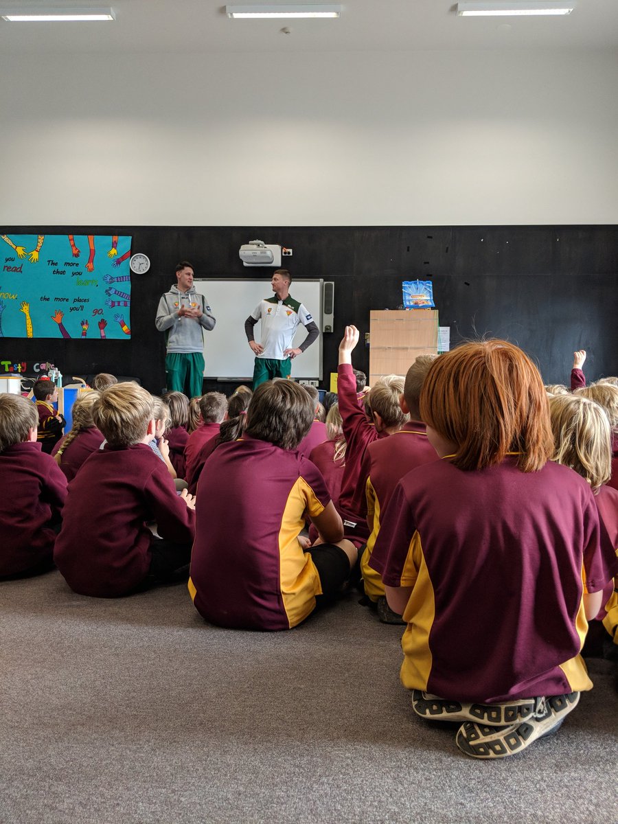 Our last stop for today and <a href="/slugwebster/">Beau Webster</a> was pretty happy to be back at his old stomping ground ! Thanks to Snug Primary for having us! #TasmaniasTeams #MyStateBlitz