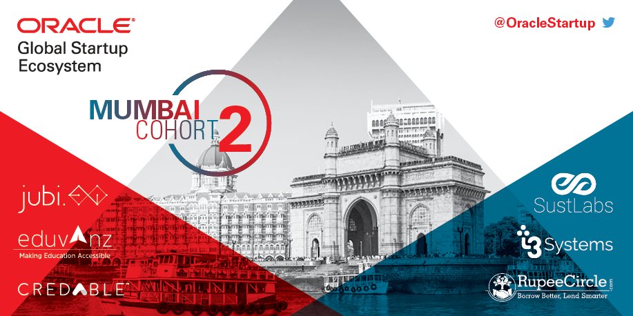 <a href="/Oracle_India/">Oracle India</a> <a href="/OracleStartup/">Oracle for Startups</a> To all #AmchiMumbai folks, I am delighted to introduce you to our super startups in India’s financial capital! Welcome @CredAbleIn, <a href="/SustLabs/">SustLabs</a>, <a href="/RupeeCircle/">RupeeCircle</a>, <a href="/i3systems1/">i3systems</a>, <a href="/Eduvanz_Finance/">Eduvanz Finance</a>, #JubiAI #Mumbai #OracleStartupChat #startups