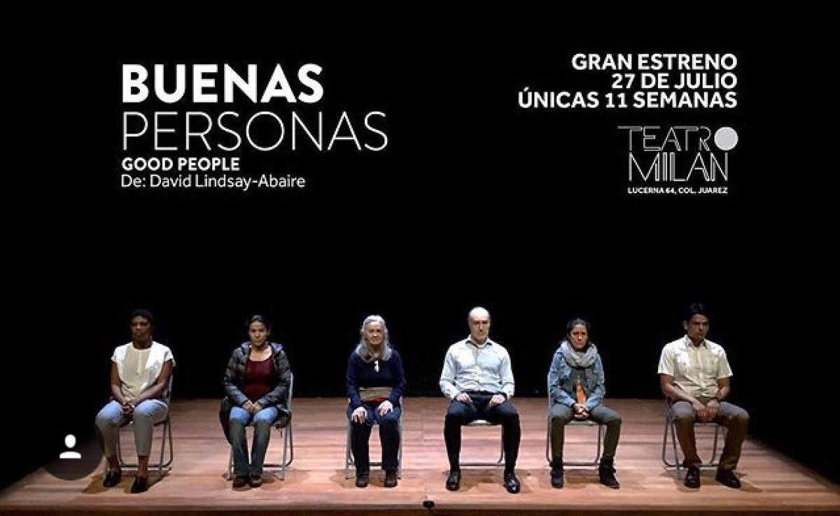 #Teatro 'Buenas Personas' #Director Diego del Río #Dramaturgia David Lindsay-Abaire. Con un gran reparto, explora la complejidad de la bondad, las decisiones y su relatividad. Gracias <a href="/ArceliaROficial/">Arcelia Ramirez</a> #ConcepciónMárquez por su entrañable trabajo.🎭 #Imperdible <a href="/teatro_milan/">Teatro Milán</a>