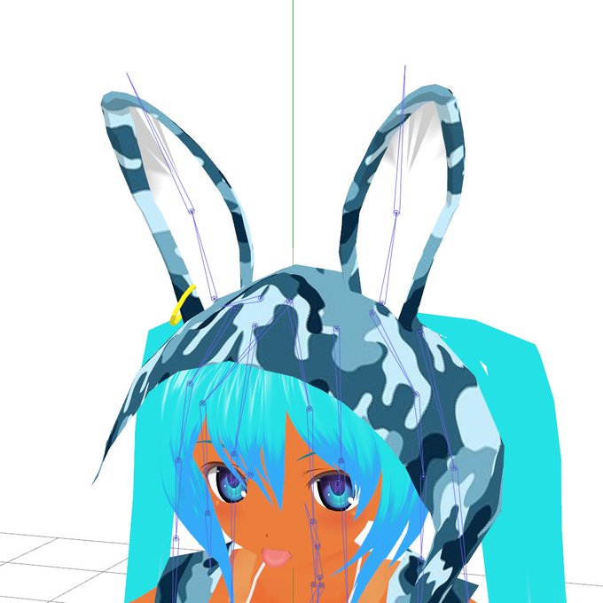 うさ耳取り付け中 