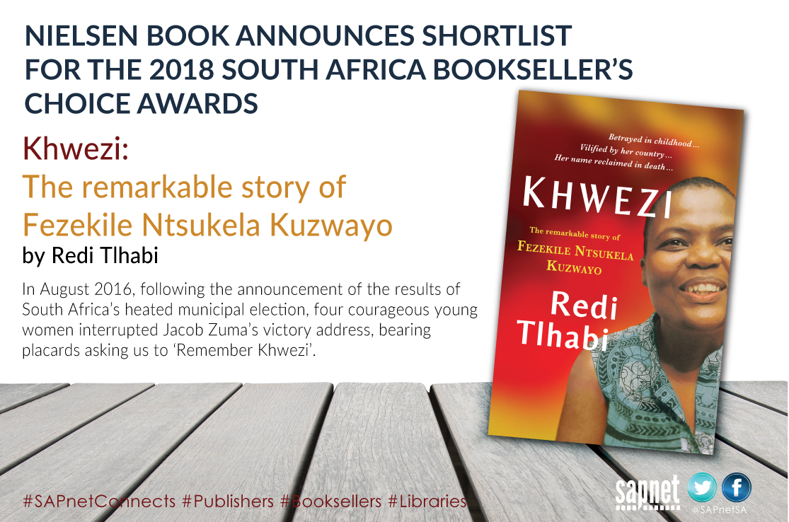 SAPnetSA's tweet photo. Khwezi by Redi Tlhabi, one of the shortlisted titles of the 2018 South African Bookseller's choice awards!
The remarkable story of Fezekile Ntsukela Kuzwayo.

(Click here to see shortlisted titles: https://t.co/m8MECP1Dot)
#books #sabooksellerschoiceaward2018 https://t.co/OlxaExWCBJ