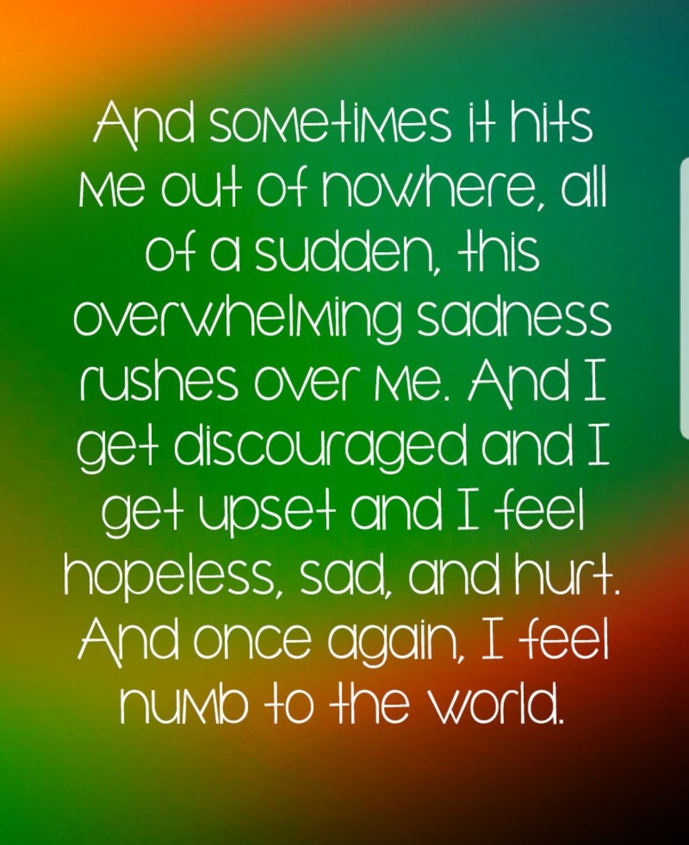 Today I have woken up feeling so overwhelmingly low, such a change from how I felt yesterday... It's exhausting trying to keep up. I have to remind myself I'm still 'new' in terms of diagnosis, but it's hard when you still have to parent through it 😞
#bipolar #mentalhealth