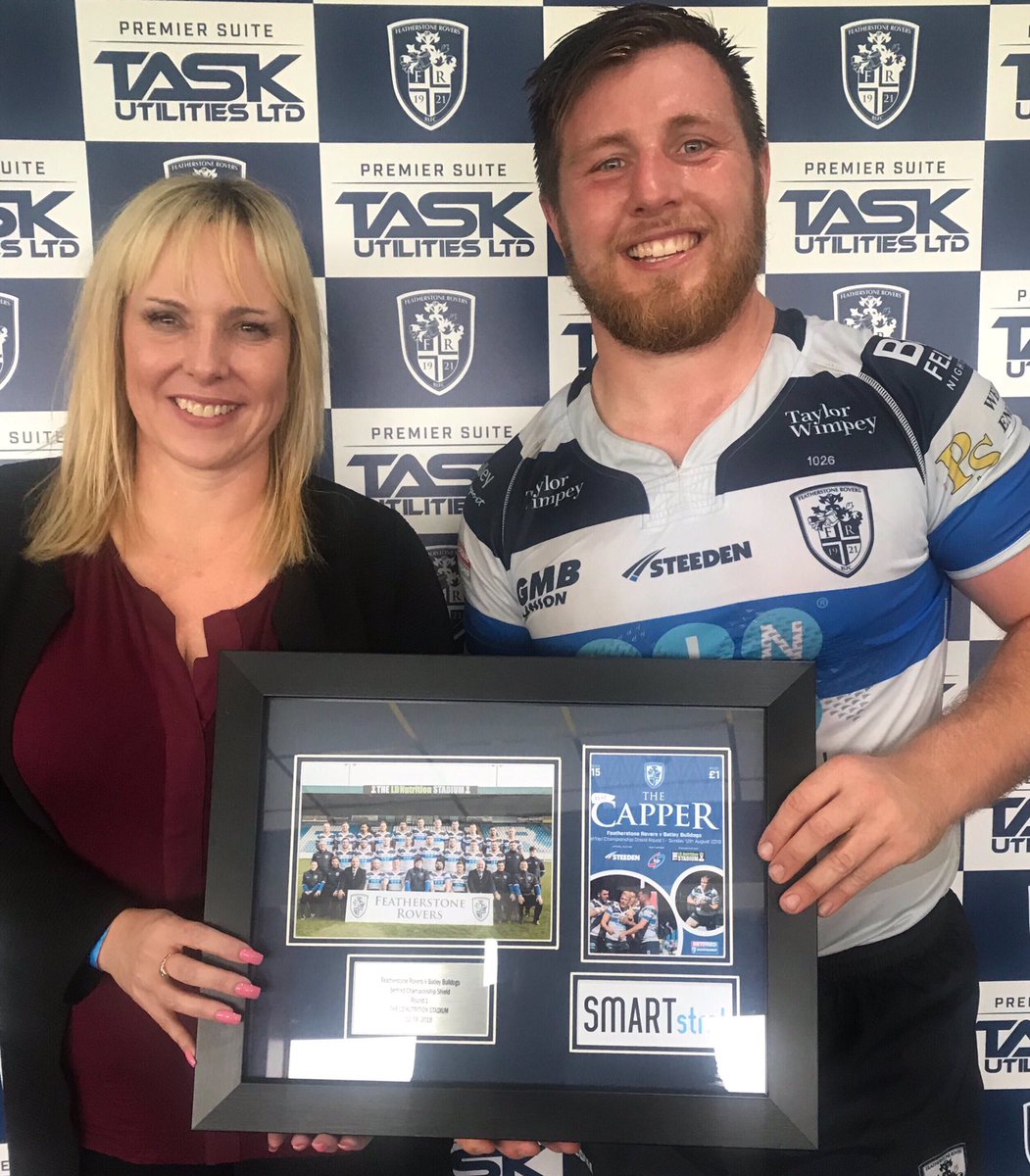 FevRoversRLFC's tweet photo. 🙌 HUGE thanks to our match sponsors @jmidandsons and @smartstrat, with Jason Middleton and Nicki Gallet pictured here alongside man of the match @luke17cooper!

#ThisIsOurHouse https://t.co/0Pg13ycOGm