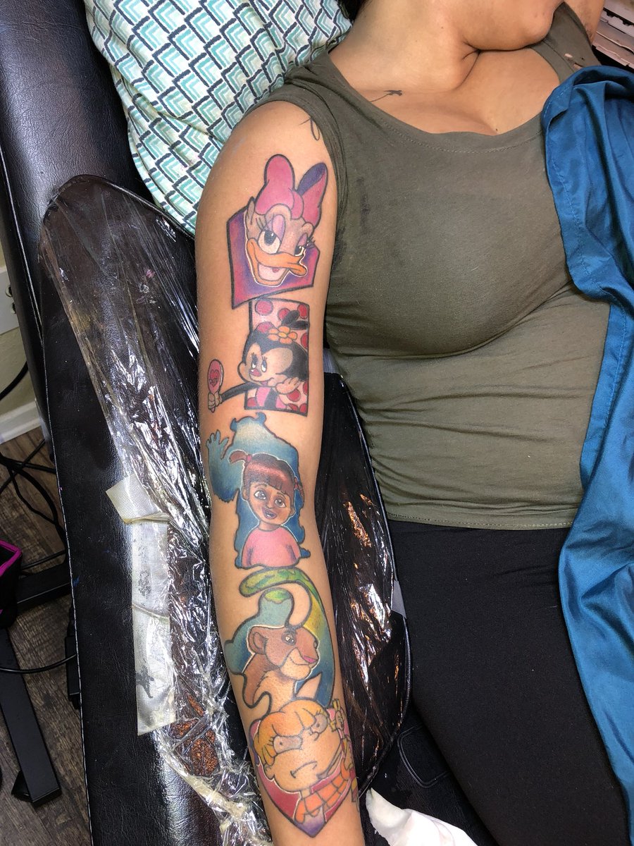 1up atl tattoo party on X: "90s baby female sleeve. Rt if you were born in the 90s. #noeaink https://t.co/iK0C4YUL25" / X