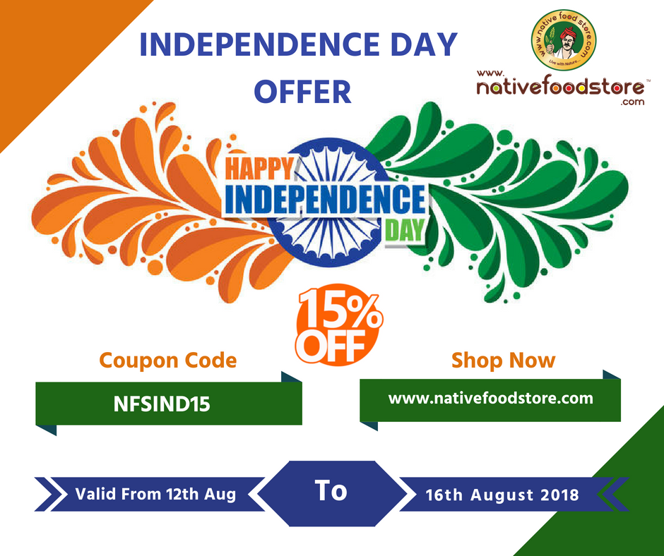 Nativefoodstore's tweet photo. Visit us at https://t.co/tEdD6dGSdJ #August 12-16 and save 15% offer of any #Nativefoodstore #products in #honor of #independenceday
Coupon Code: NFSIND15
Coupon code can be applied to all products!
Shop Now: https://t.co/HKW8Ujlx7q
#IndependenceDay2018 #Offers #India #shopping https://t.co/MWgkk8TEmI