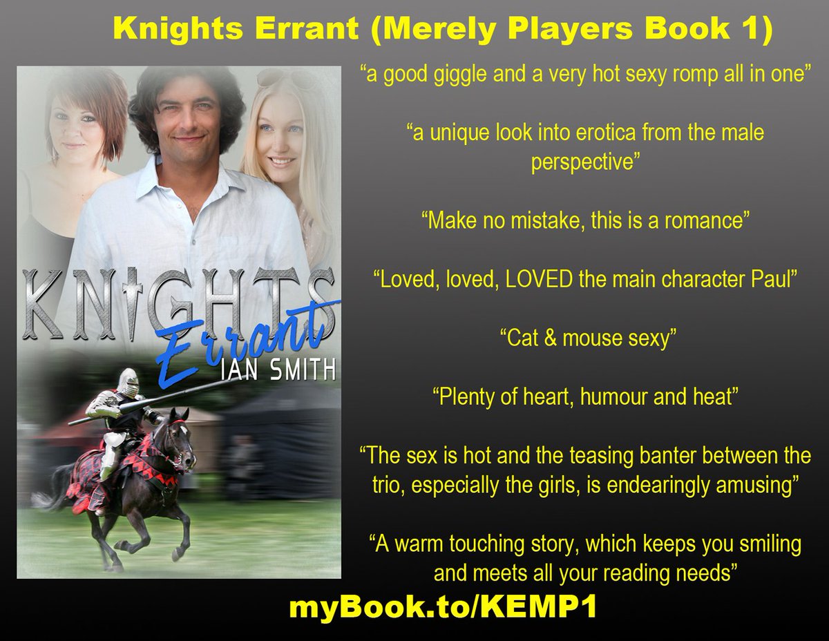ians2005's tweet photo. Knights Errant, first book in a series of stand-alone contemporary FFM adult romance novellas. A modern-day knight in armour meets two intriguing damsels, and finds their teasing shared games lure him well out of his comfort zone. #eartg #lptrg https://t.co/o2hDPwbyRD https://t.co/vxoxIm0dyi