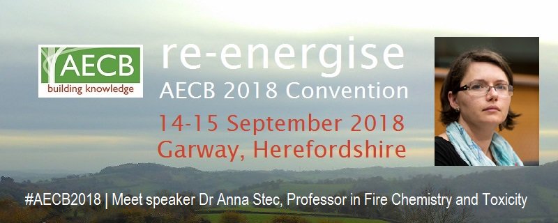 AECBnet's tweet photo. #firetoxicity: Hear Anna Stec @uclan on the impact of fire smoke on people’s health and environment at #AECB2018. #healthybuildings Full programme at https://t.co/Qy85VzBPRv https://t.co/WfyraxnZb9