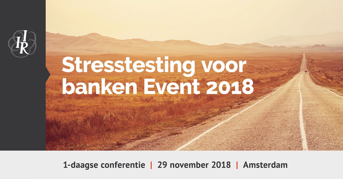 2 november a.s. komt de #EuropeseBank met de resultaten van de #EBA stresstest 2018. Wat is de impact van de resultaten op jouw organisatie? Tijdens het #Stresstesting voor banken Event op 29 november a.s. vertellen wij hier meer over: iir.nl/events/stresst… #scenarioplanning
