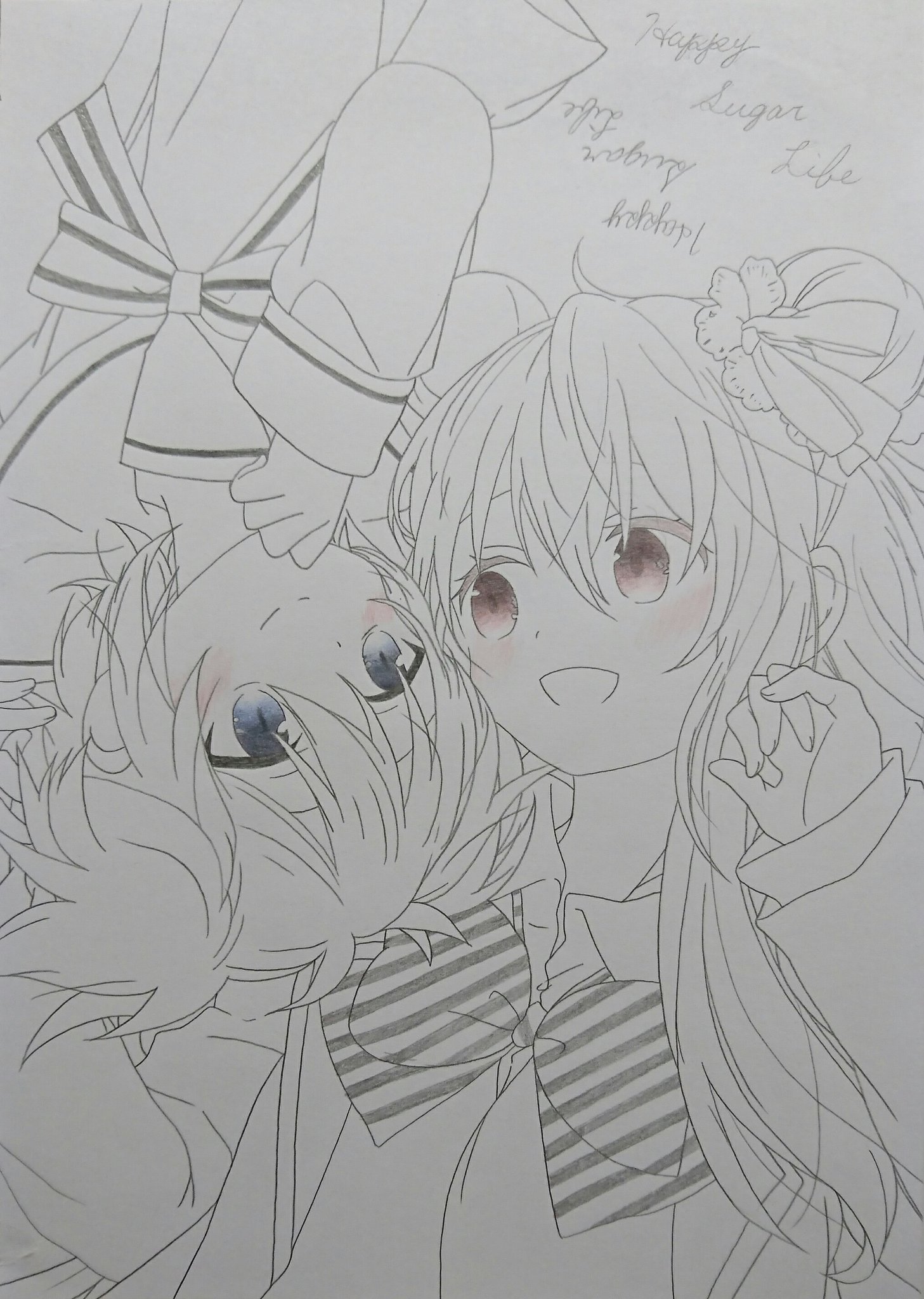 Maizora Twitter પર ハッピーシュガーライフ 松坂さとう 神戸しおを描きました アニメが楽しみすぎて漫画買ってアニメ観て漫画読みたいと思ってる所存です テストが近いのでイラスト低浮上です しおちゃんかわいい ハッピーシュガー