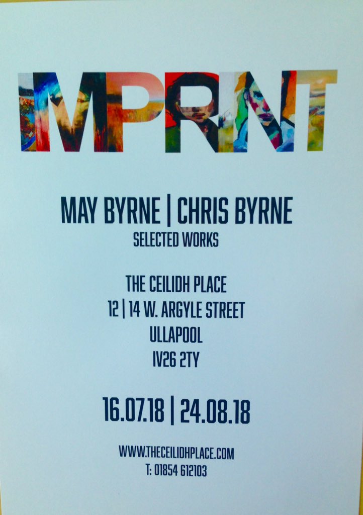 Last few weeks to view May and Chris Byrne 's artworks at the Ceilidh Place Ullapool #Ullapool #theceilidhplace