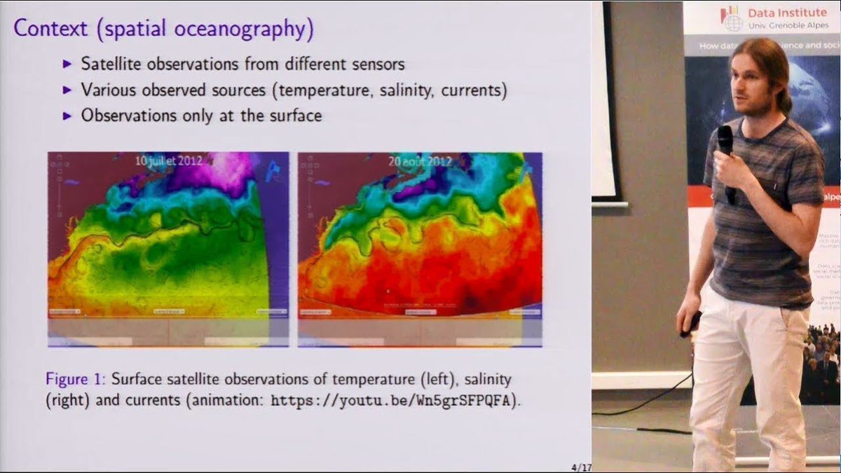 grenobledata's tweet photo. 📽 To watch: "Data Science in geoscience: data-driven assimilation schemes" by Pierre Tandeo from lab-STICC &amp; @IMTAtlantique ➡https://t.co/UqfnKY9k4D
#research #Grenoble #DataScience #geoscience #oceanography #dataassimilation @CopernicusEU https://t.co/xWsMDhhyrB