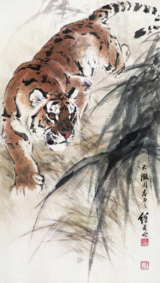 中国近代画家　刘继卣作動物図　激安骨董品AK1389A10-2 水墨动物｜刘继卣·绘… #Chinese #painting #art