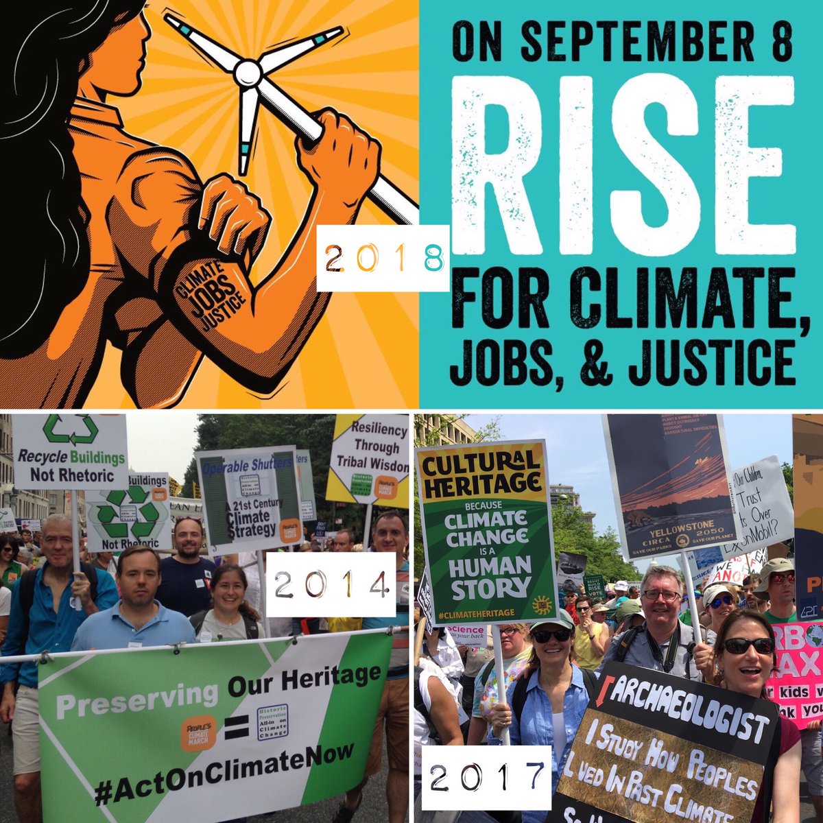 I #RiseForClimate because climate change is a heritage issue.  Use #WhyWeRise to share your #culture4climate story on Twitter & on Sept 8 bring a #climateheritage message to a riseforclimate.org action near you.