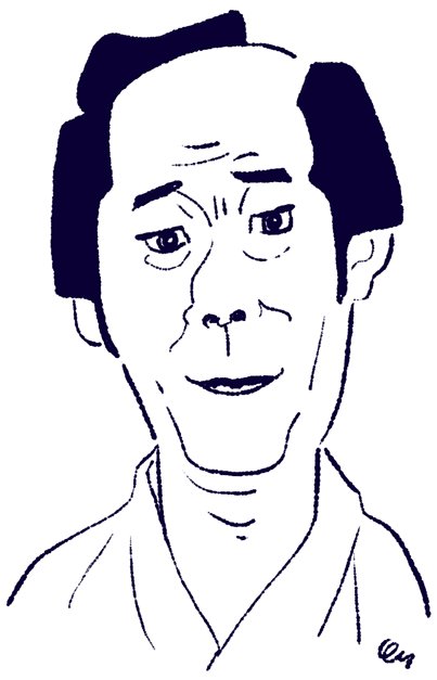 撮りだめしてある水戸黄門(西村晃版)を見てたら小松政夫が出てきて描かずにいられなかった。 