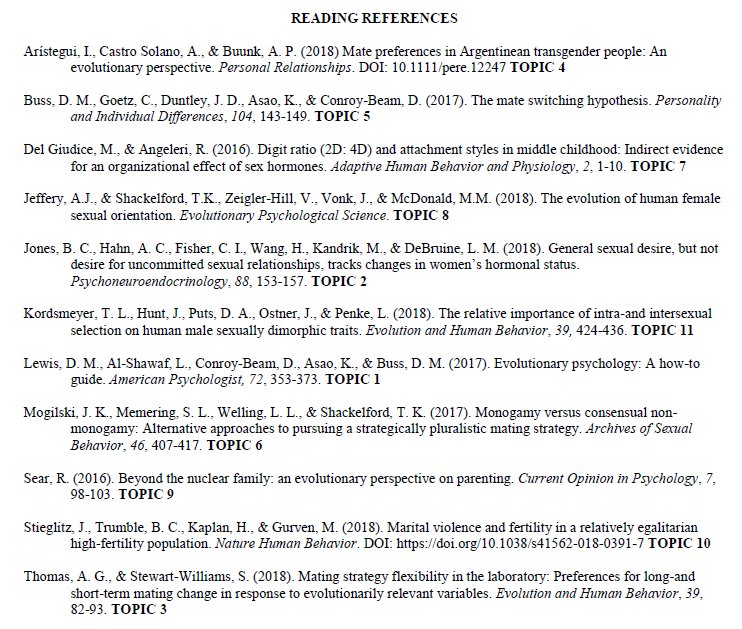 Nicole Barbaro Completed The Schedule And Readings For My Psychology Of Human Sexuality Class I Am Teaching This Fall At Oaklandu Featuring Profdavidbuss Tkshackelford Ben C J Lisadebruine Hahn Ac Tkordsmeyer Larspenke