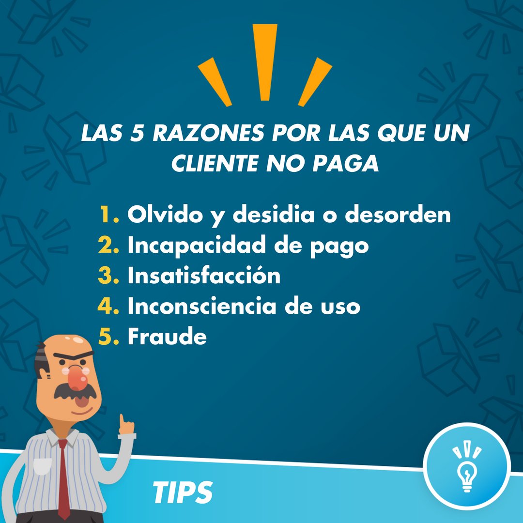 nimbox's tweet photo. Para tomar una acción debes saber porque tu cliente no paga. #nimbox #nimboxtips #cobros #pymes #MásVisibilidad #MenosReportes https://t.co/bb9zvLPd3I